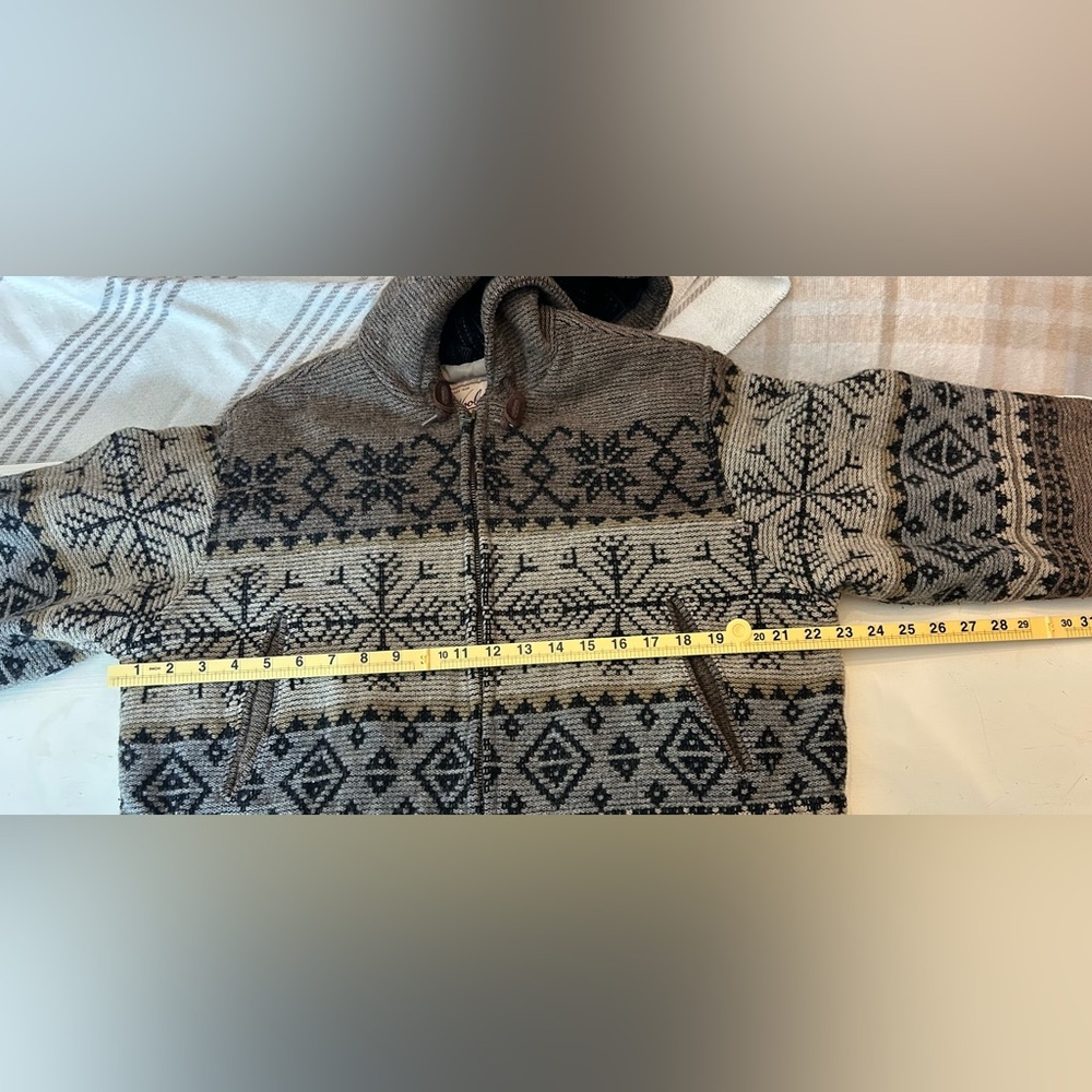VINTAGE Woolrich Brown Fair Isle Patterned Utility Outdoor Jacket Rugged Sz XL - Picture 13 of 16